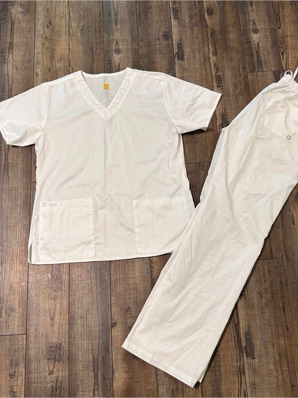 Wonder Wink Medical Nursing Scrub Top & Bottoms Size S Women White Hospital